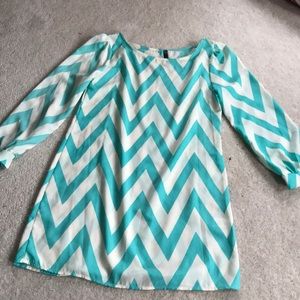 Teal chevron dress